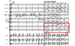 アルプス交響曲「頂上の動機」譜例